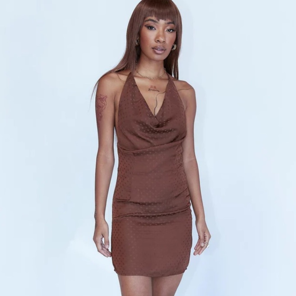 Princess Polly Brown Silk Dress